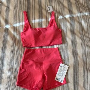 lululemon set Pink Athletic Shorts & bra set